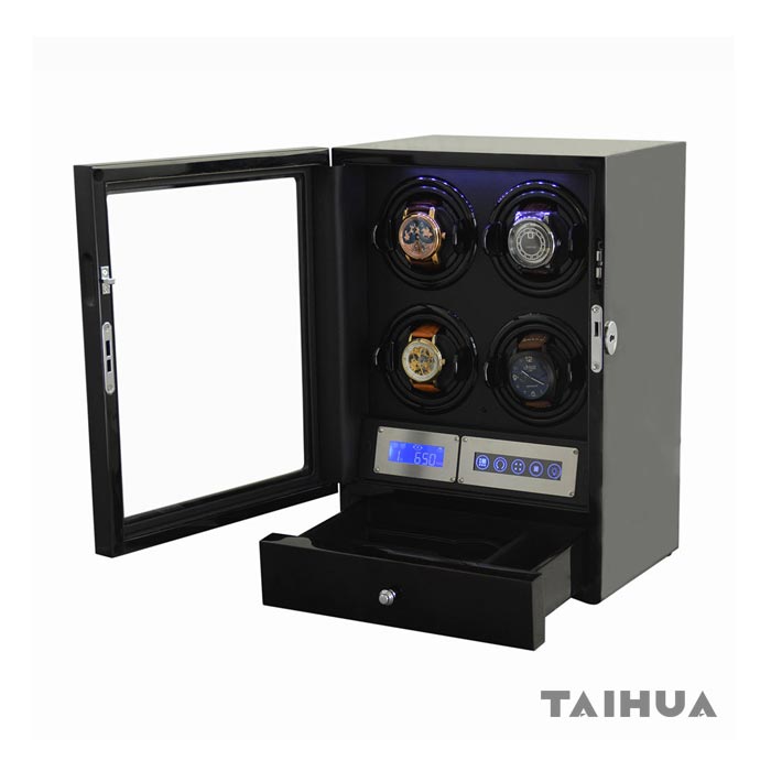 4 Piece Watch Winder with Storage Drawer