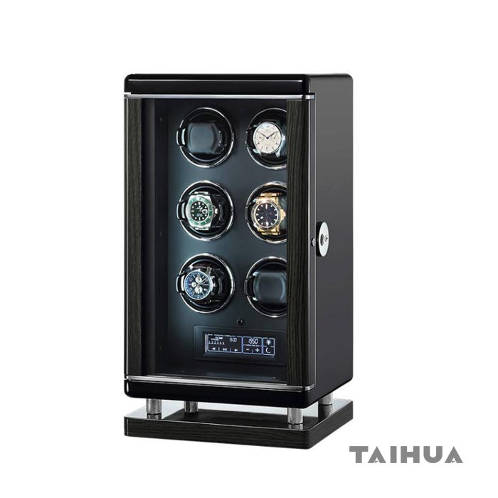 Upgraded Luxury Wood 6 Watch Winder Box