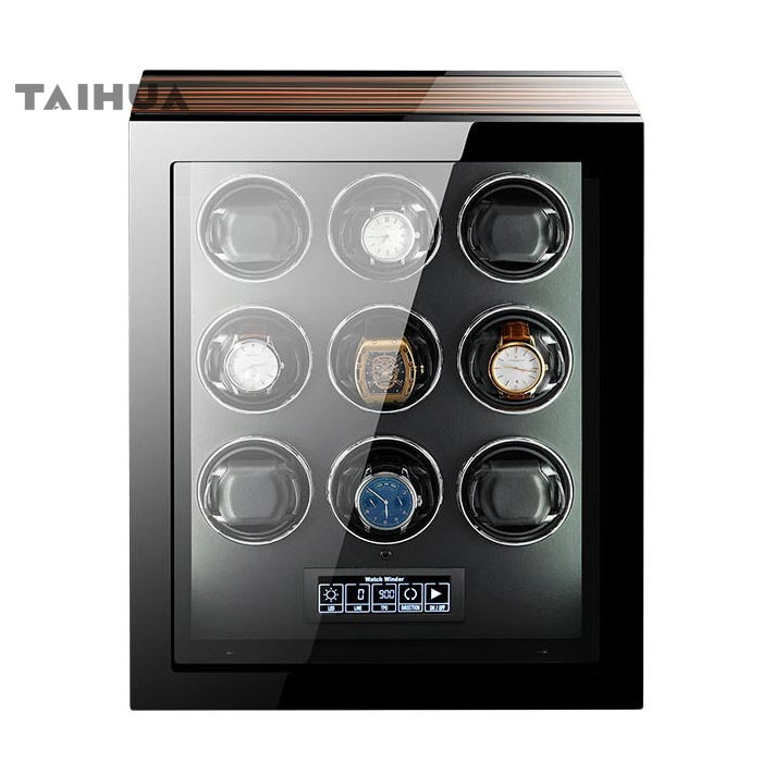 Wooden Automatic 9 Slot Watch Winder