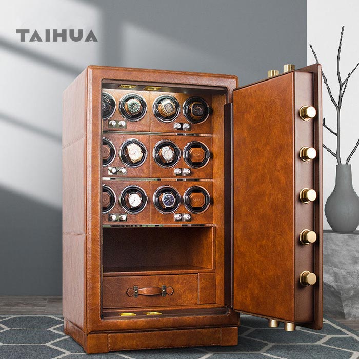 Luxury Watch Winder Anti-theft Safe Box with Fingerprint Recognition,TPD 5 Mode Control