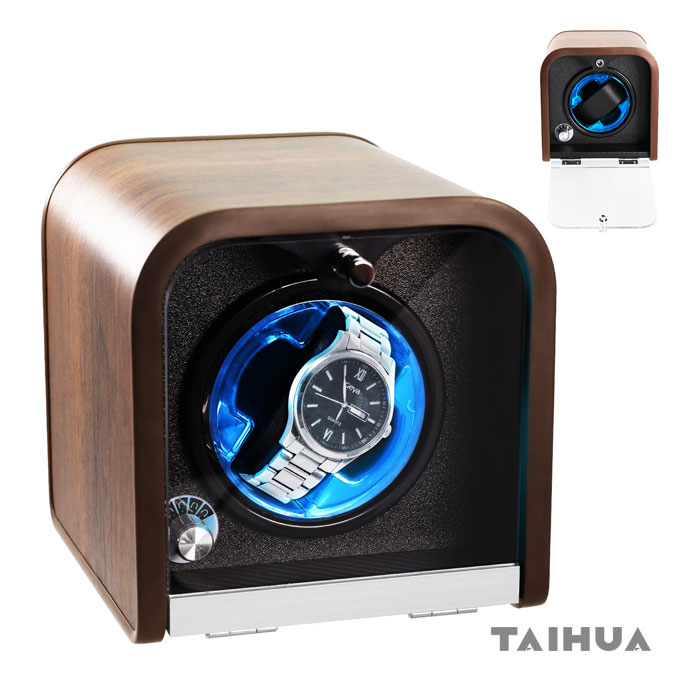 Automatic Single Watch Winder Box with Blue LED Night